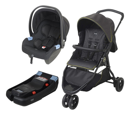 Carrinho De Bebê Cr3 Neon Com Bebê Conforto E Base Burigotto