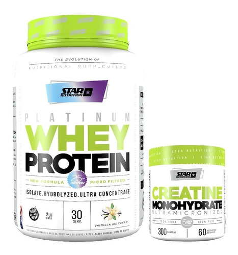 Whey Protein 2 Lb + Creatina 300 Gr Star Nutrition