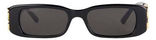 Gafas de sol Balenciaga Dinasty Único con marco de acetato color negro, lente negra de plástico, varilla negra/dorada de acetato - BB0096S