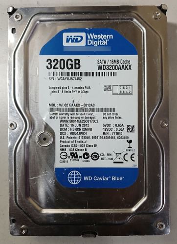 Disco Duro Hdd Westerndigital Wd3200aakx 320gb 3.5 Sata Leer