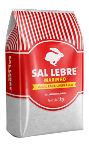 Sal Lebre Marinho Grosso Para Churrasco 1 Kilo - Kit Com 12