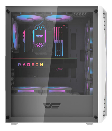 Gabinete Gamer Darkflash Dk352 Plus Atx 4 Fans Rgb Incluidos Blanco