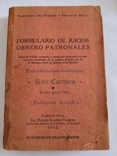 Formulario De Juicios Obrero Patronales 1952