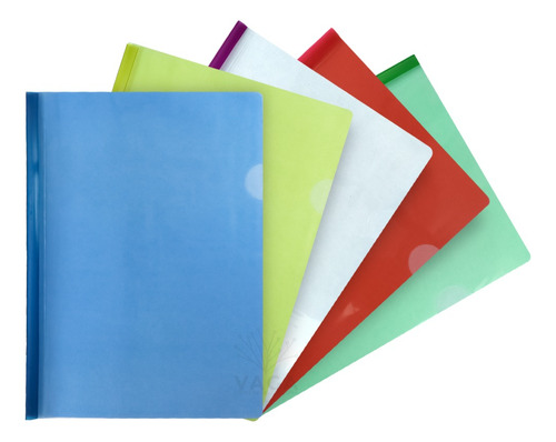 10 Folder De Costilla Plástico Carta Transparente Colores Color Colores surtidos