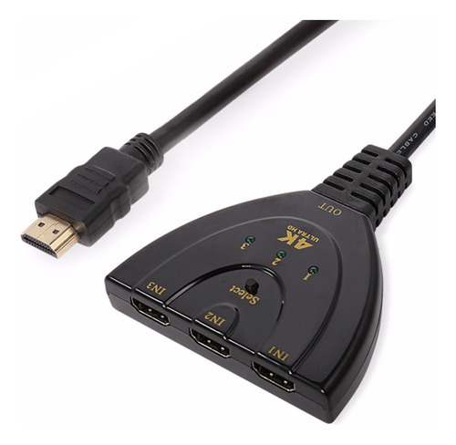 Adaptador De Conmutador Hdtv 4k X 2k Con Entrada Hdmi 3 En 1