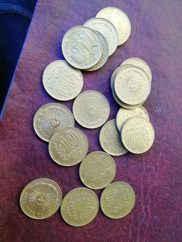 Lote De 18 Monedas  De $ 10 Años 1977/78 