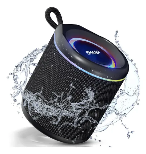 Sharp Gx-bt190 Crystal Clear Series Altavoz Bluetooth Portátil | Impermeable Ip67 Flota En El Agua | Tiempo De Reproducción De 15 Horas | 6 Modos De Luz De Estado De Ánimo | Emparejamiento Inalámbrico
