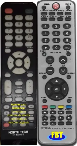 Controle Compatível Com Tv North Tech Nt-32sms E Fbt2856 Menor preço em Controle Compatível Com Tv North Tech Nt-32sms E Fbt2856