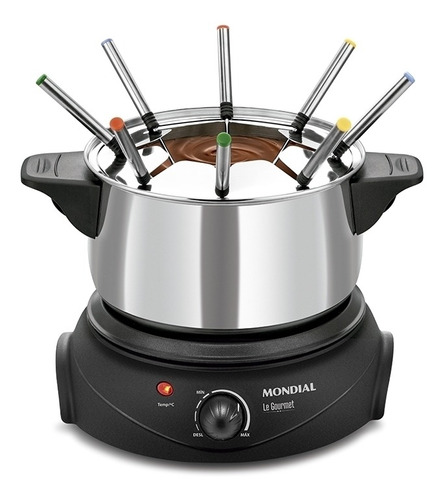 Panela De Fondue Elétrica Mondial Le Gourmet Fd02 Aço Inox Frequência 60 220V