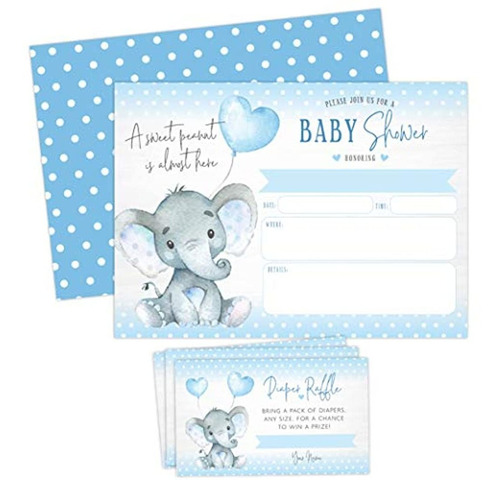 Invitaciones Para Baby Shower Con Diseño De Elefante