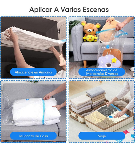 Pack De 10 Bolsas Al Vacío 80x120 Cm Para Almacenaje De Ropa, Reducción De Espacio De Alta Calidad Everest