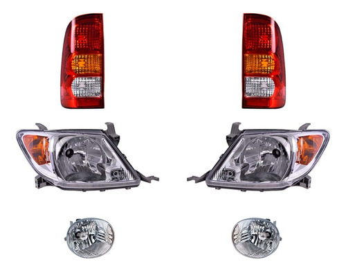 Paq Calaveras Y 4 Faros P/ Toyota Hilux 2006/2008 Depo