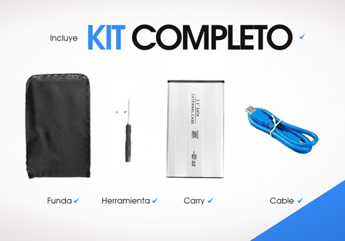 Imagen 4 de 10 de Carry Carrier Disk Usb 3.0 Sata Case Disco Rigido 2.5 + Kit