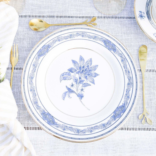 Conjunto Com 6 Pratos De Sobremesa Xangai Azul 21cm