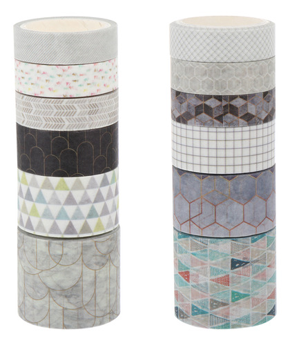 12 Rollos De Pegatinas Decorativas De Papel Washi Tape