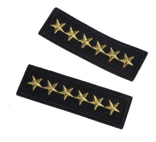 Aplique Bordado 6 Estrellas Militar X 2 U