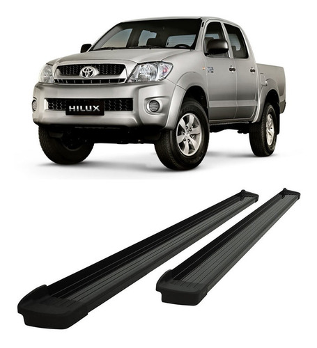 Estribo Plano En Aluminio Negros Hilux 2005-2015