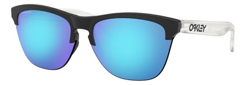 Arm. Solar Oakley Frogskins Lite 0oo9374 Hombre Espejeado Color 937402 Color de la lente Azul Color de la varilla Transparente Color del armazón Negro