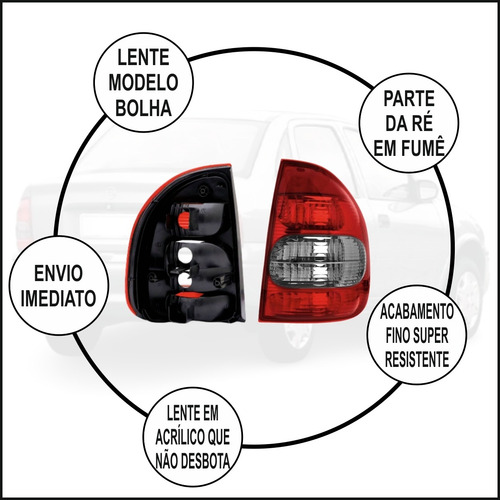 Kit Par Farol Vidro Corsa Classic + Lanterna Fumê 2000 A 10
