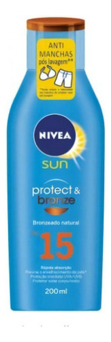 Protetor Solar Nivea Sun Protect & Bronze Fps15 Nivea 200ml