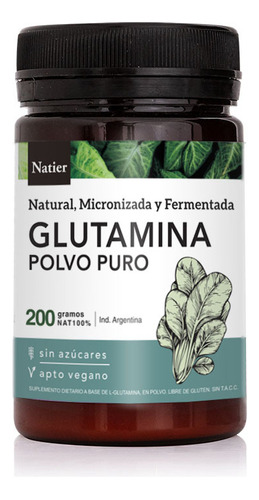 Glutamina Natural Micronizad Fermentada Polvo 200g Natier Fw