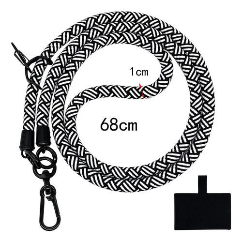Correa De Teléfono Llavero Cordones Cordón Cordón Negro