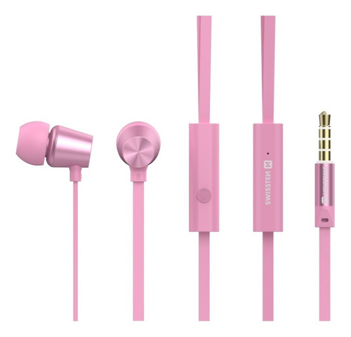 Auriculares In Ear Earphones Microfono Manos Libres Swissten Color Rosa