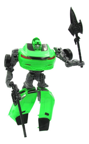 Auto Robot Autobots Transformer Ligthtning Warrior 18 Cm Color Verde