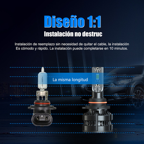 Para Toyota Highlander 2011-2019 Led Faros Luz Alta Baja H11