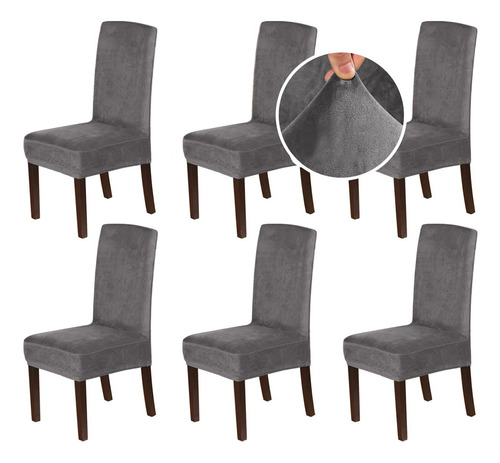 Fundas Elástica Para Sillas Comedor Lavable Protector 6 Pzas