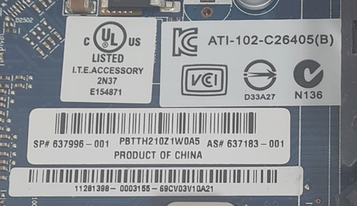 Placa De Video Amd Ati-102-c26405(b) 1gb Ddr3 (perfil Alto) (Usado)