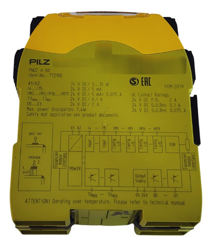 Pilz Pnoz M B0 772100 Seguridad Plc (Usado)