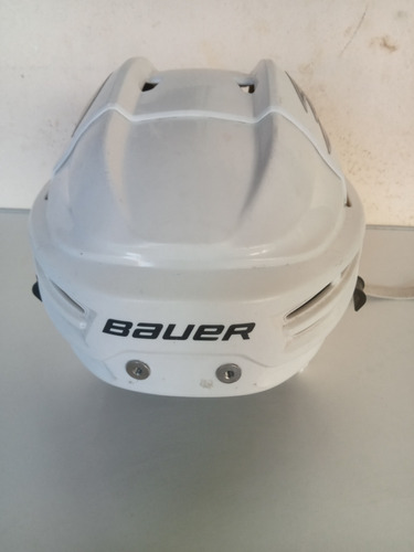 Casco Bauer Hockey Blanco Con Protector Para Niños 8/12 Años