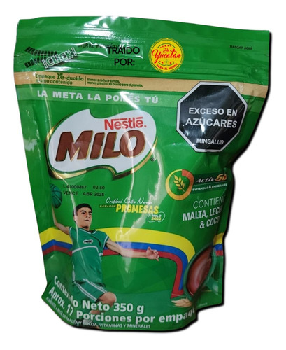 Milo Chocolate Granulado Autentico De Colombia De 350gr