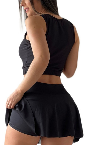 Imagen 3 de 4 de Conjunto Deportivo Lycra, Faldashort Top