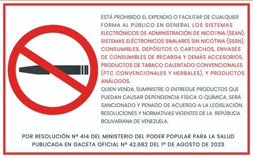 Cartel Prohibida La Venta De Vaper Sssn Sean Gaceta 42682