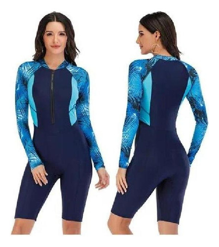 Lhy Traje De Baño Deportivo Manga Larga Entero Floral