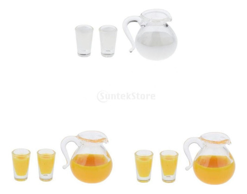 3 Juegos De Botellas Y Tazas De Bebidas En Miniatura Para