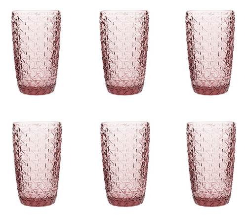 24 Vasos De Vidrio Elegantes Vidrio De Color 380 Ml 12 Oz Color Vino