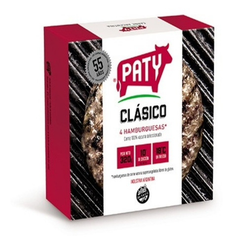 20 Hamburguesas Paty  Clasicas + Pan La Perla 