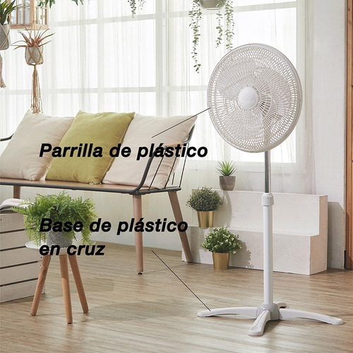 Ventilador De Pedestal | Mytek De 16 Pulgadas Modelo 3197 Color de la estructura Blanco Color de las aspas Blanco