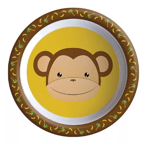 Prato Infantil Refeição Melamina Bichinhos Art House - 22cm Cor Colorido  Personagem Macaco Nome Do Desenho Meus