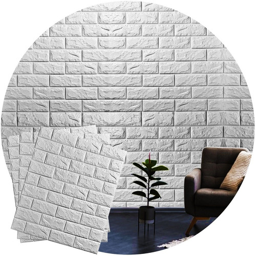 Imagem 1 de 6 de Kit 10 Adesivo Parede 3d Papel Parede Tijolo Casa Decorar