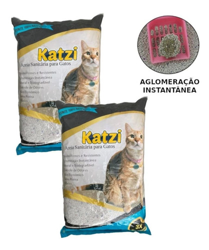 Kit 2 Areias Sanitária Para Gatos 4kg Cada Com Controle De O