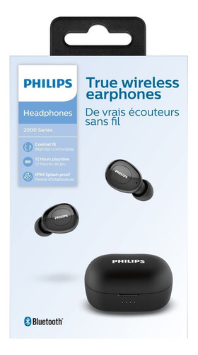 Auriculares in-ear inalámbricos Philips 2000 Series TAT2205BK negro