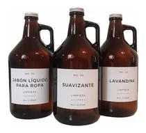 Comprar Set X3 Botellón Vidrio Ambar Con Etiqueta 1,9l Tiendamama