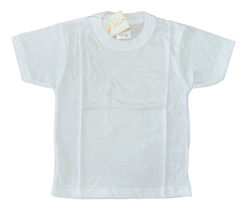 Remera Manga Corta Kids Blanco Algodon Naranjo