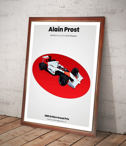 Cuadro Decorativo Poster Alain Prost Campeon Fórmula 1 F1