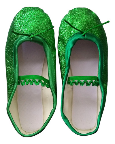 Zapatillas De Ballet Media Punta Cuerina Escarch. - Verde C