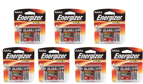 7 Cartelas De Pilha Alcalina Aaa 1,5v Max Energizer